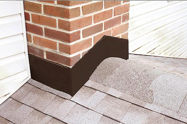 Properly installed chimney flashing courtesy of Middle Creek Roofing.