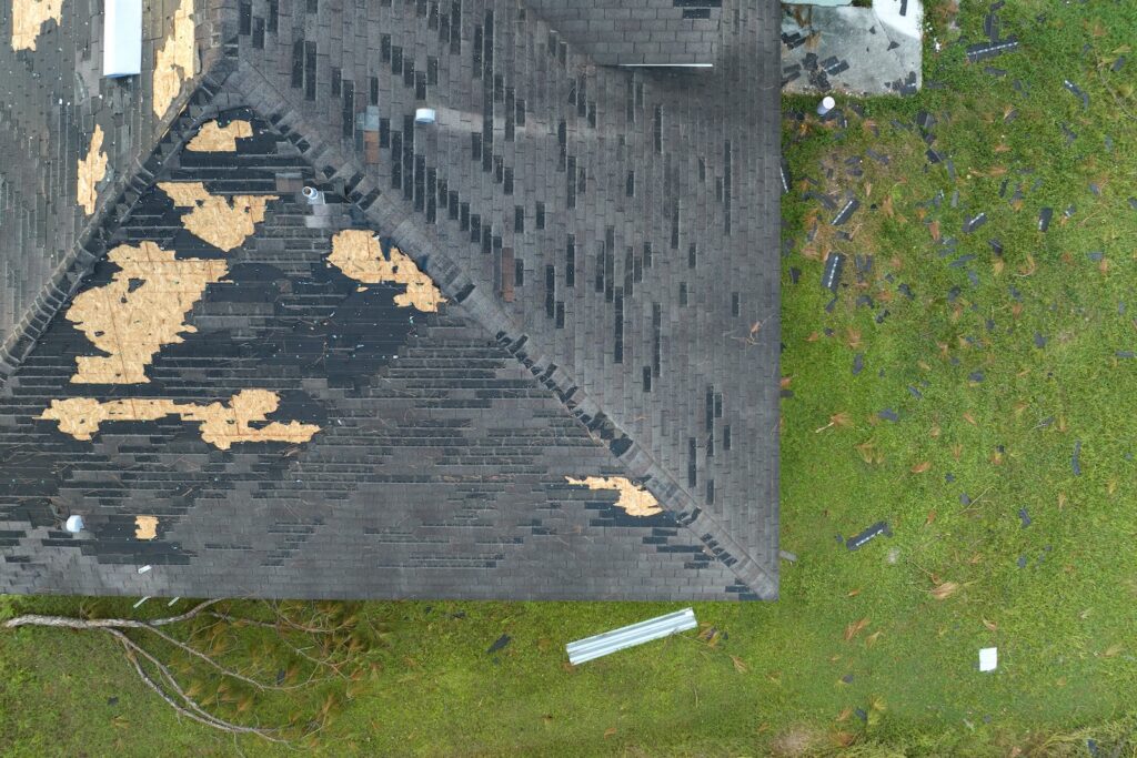 Roof with hail damage