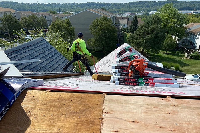 Middle Creek Roofers performing a residential roof replacement 