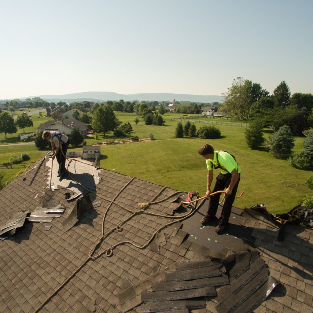 Middle Creek Team Working on a roof replacement