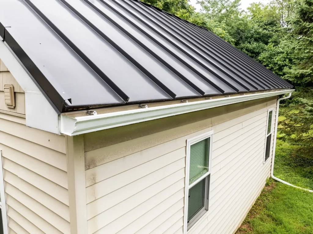 dark gray metal roof