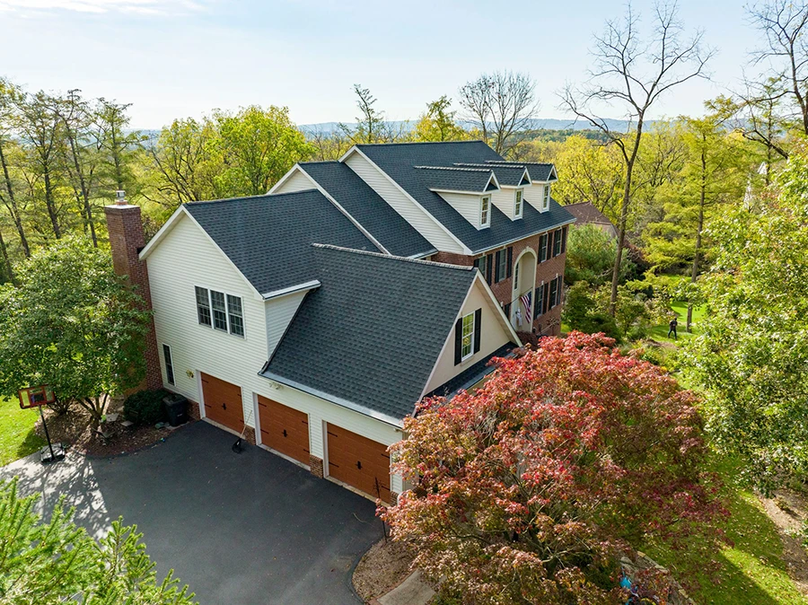dark gray shingle roof